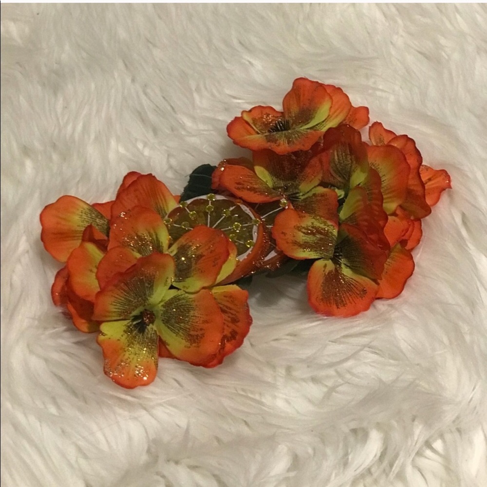 NicCoCo Creations Vibrant Orange Hair flower